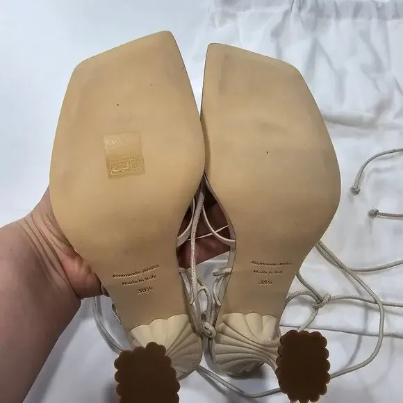 A'mmonde Atelier Anastassia 100 Ankle Tie in Ivory